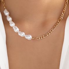 Material: gold plated brass Length: 17" + 2" extension Pearl Pendant size: 0.5" x 0.35" IMPORTED Pearl Pendant, Pearl Necklace, Gold Plate, Plating, Brass, Pendant, Gold