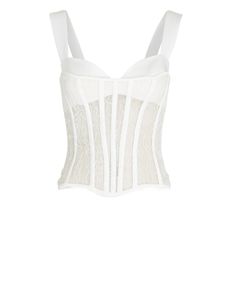 ROZIE CORSETS Lace Corset Top In White | INTERMIX® Sweetheart Corset Top, Sweetheart Corset, Lace Bustier Top, Lace Corset Top, Lace Bustier, Corded Lace, Lace Corset, Designer Tops, Bustier Top