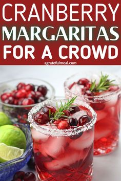 cranberry margaritas for a crowd