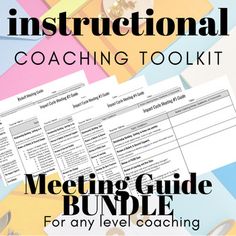 the instructional coaching tool kit is on top of colorful papers