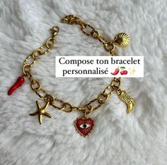 Customizable adjustable bracelet to compose. 1) Choice of stainless steel chain: First of all you need to choose your channel: it's a number from 1 to 6. 2) Choice of pendants: Then, you must choose your number of charms: 3 charms, 5 charms, 7 charms or 9 charms. - stainless steel charms must be indicated IN CAPITAL LETTERS. - charms gilded with fine gold (24K) must be indicated IN LOWER CASE. Put the letters in the order you want so I know where to place the charms. NB: charms marked with a red cross are unavailable. Capital Letters, Lower Case, Red Cross, Diy Charms, Steel Chain, Adjustable Bracelet, Stainless Steel Chain, Charm Bracelets, Jewelry Bracelets