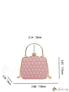 BirdinBag - Sleek Clutch Box Bag: Elegant and Convenient Womens Evening Handbag Box Bag Pattern, Geometric Composition, Evening Handbag, Pink Backpack, Word Wrap, Box Bag, Pink Rhinestones, Square Bag, Bag Set