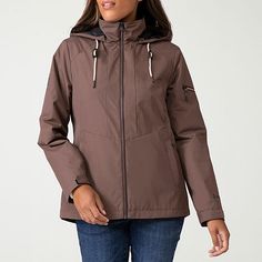 Embrace the cold while staying warm in Free Country's layered System women's hooded jacket. It's made from heavyweight, water-resistant fabric with a mock neck, side, and arm zip pockets, a full-zip closure, and a detachable quilted liner zip jacket.Features: Water Resistant, HoodedClosure Type: ZipperFit: Regular FitPockets: 2 Front Zip Pockets, 1 Sleeve Zip PocketSleeve Length: Long SleeveWarmth Factor: HeavyweightApparel Length: 27.5 InchesOuterwear Length: ShortFiber Content: 100% PolyesterF Water Resistant Fabric, Zip Jacket, 3 In 1, Stay Warm, Hooded Jacket, Mock Neck, Zip Pockets, Coats Jackets, Water Resistant