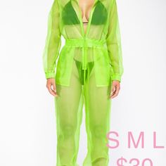 Neon Green Sheer Jumpsuit Sheer Mesh True To Size Sheer Jumpsuit, Neon Green, Pant Jumpsuit, Jumpsuit Romper, Pants For Women, Jumpsuit, Rompers, Neon, Mesh