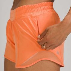 Lululemon Nwt Size 6 Tall Hotty Hot Lr Short 4” Lined Looks Like Orange Sherbet Color Goap Womens Athletic Shorts, Lululemon Speed Up Shorts, Lululemon Hotty Hot Shorts, Orange Sherbet, Hotty Hot Shorts, Shorts Lululemon, Athlete Workout, Lululemon Shorts, Lululemon Women