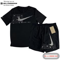 Nwt. Sold As A Matching Set. Both Items Included In A Men’s Size Small. Nike Dri-Fit Uv Miler Run Division Short-Sleeve Graphic Running Top Dq6491-010 Nike Dri-Fit Run Division Challenger 5" Brief-Lined Running Shorts Dq6500-010 Nike Short Sleeve Sports Sets, Nike Sports Sets With Short Sleeve, Nike Sports Set With Short Sleeves, Black Short Sleeve Sportswear Set, Shorts Nike, Running Gear, Running Tops, Shorts Athletic, Nike Dri Fit