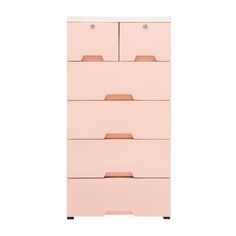 Features 4 large drawers and top 2 small cabinets locker (with keys), 6 drawers for large storage space. Storage cabinet on wheels made it easily to move anywhere you want. Pink Drawer Organizer, Drawers Closet, Different Home Decor, Cabinet On Wheels, Organizer For Clothes, Different Home Decor Styles, Dresser Organizer, Playroom Bedroom, Closet Drawers