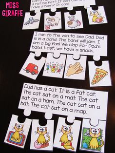 this is a set of matching puzzles for kids to practice their handwriting and writing skills