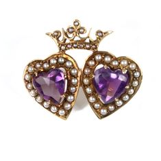 While some antique jewelry is subtle in its message, others can be interpreted effortlessly by modern people. This brooch is clearly the latter. The symbolism of heart-shaped jewelry is prominent in both antique and modern jewelry, often representing romantic and intense love and fidelity. Heart-shaped jewelry was particularly popular during the Victorian period, not only because Queen Victoria herself owned heart-shaped jewelry pieces, but also because of the interest in sentimentalism during t Modern People, Intense Love, Antique Jewelry Box, Victorian Period, Heart Shaped Jewelry, Gold Brooch, Antique Ring, Gold Brooches, Unique Antiques