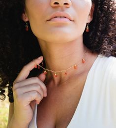 Embrace the magic of Carnelian with our natural multi-teardrop necklace! Handcrafted with authentic Carnelian gems, this necklace is perfect for that classic look. And for those who love a boho-chic style... this piece plays well with others and loves to be layered!Carnelian, an orange variety of Quartz, is said to act as an energy booster, stimulating your motivation, endurance, and courage. So go ahead, let this dainty piece turn heads and hearten your spirits!This piece will be hand-made in y Carnelian Meaning, Energy Booster, Natural Gemstone Necklace, Carnelian Necklace, Teardrop Necklace, Boho Chic Fashion, Stone Necklace, Gemstone Necklace, Gift Necklace