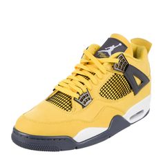 Description Jordan 4 Retro Lightning High Top Sneakers From The 2021 Collection Yellow Leather Round-Toes Lace-Up Closure At Uppers Includes Box Yellow High-top Sneakers With Rubber Waffle Outsoles, Yellow High-top Sneakers With Rubber Waffle Outsoles For Sports, Yellow High-top Sneakers With Rubber Waffle Outsoles For Streetwear, Yellow Low-top Custom Sneakers With Cushioned Footbed, Yellow Sneakers With Rubber Waffle Outsoles For Streetwear, Yellow Air Jordan 4 Sporty Streetwear, Casual Yellow Air Jordan 4 For Streetwear, Sporty Yellow High-top Sneakers With Boost Midsole, Yellow Leather Sneakers For Streetwear