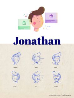 an image of a drawing with the words jonathan in blue ink on top of it