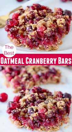 the best oatmeal cranberry bars are made with only three ingredients