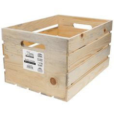 a wooden crate is shown on a white background