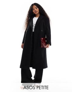 ASOS DESIGN Petite strong shoulder dad coat in black | ASOS Black Wool Coat With Double Button Closure For Work, Black Wool Coat For Work With Double Button Closure, Black Wool Coat With Double Button For Work, Black Notch Lapel Outerwear With Button Closure, Black Double-breasted Wool Coat For Work, Black Outerwear With Hidden Button Closure For Fall, Black Notch Lapel Pea Coat For Work, Black Outerwear With Double Button Closure For Office, Black Pea Coat With Lapel Collar For Work