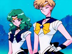 Sailor Uranus And Neptune, Sailor Moon Gif, Uranus And Neptune, Moon Icon, Sailor Chibi Moon