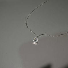 Style: Affordable luxury style Elegant Necklace With Silver Chain And Square Pendant, Elegant Square Pendant Necklace With Silver Chain, Elegant Silver Chain Necklace With Square Pendant, Silver Clavicle Chain Necklace With Rectangular Pendant, Silver Rectangular Pendant Necklace For Party, Silver Party Necklaces With Rectangular Pendant, Puppy Supplies, Whole Body, Luxury Style