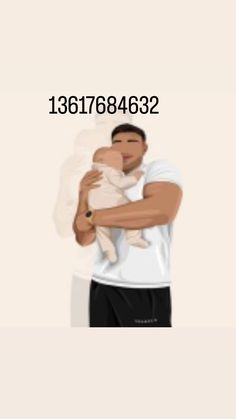 a man holding a baby in his arms with the text below him that reads,