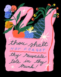 a pink greeting card with the words thou - shaltt not forgett, they