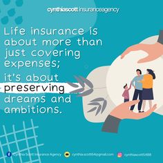 a poster with an image of people holding hands and the words life insurance is about more than