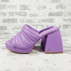 New Brand Circus By Sam Edelman Color Purple Type Sandal Upper Material Faux Leather Heel Style Block Department Women Heel Height Occasion Party/Cocktail, Wedding Closure Slip On Style Slide Women Heel, Purple Sandals, Tom Ford Shoes, Sam Edelman Heels, Platform Shoes Heels, Strappy Leather Sandals, Block Sandals, Black Strappy Sandals, Cocktail Wedding