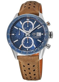 Tag Heuer Carrera Calibre 16 Chronograph Blue Dial Ceramic Bezel Leather Strap Men's Watch CBM2112.FC6455 | WatchMaxx.com Blue Leather Chronograph Watch With Tachymeter, Modern Leather Watch With Chronometer, Blue Chronograph Watch With Chronometer For Business, Luxury Automatic Blue Watches, Blue Leather Chronograph Watch With Subdials, Automatic Leather Chronograph Watch For Formal Occasions, Luxury Blue Automatic Watches, Blue Leather Watch With Subdials, Modern Blue Leather Chronograph Watch