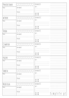 the printable meal planner is shown in black and white, with lines on it