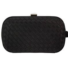 Description: Bottega Veneta black satin woven clutch Tassel detail Rectangular rhinestone covering clip closure Circa late 20th century Height: 4" With: 7" Depth: 1.5" Brown dust bag included Made in Italy Details: Color: BlackMaterial: SatinCondition: Excellent Shipping: All orders are shipped with a standard flat rate of $9.95 or expedited flat rate of $19.95. Elegant Black Clutch For Gala, Black Rectangular Evening Bag For Gala, Black Evening Bag For Gala, Designer Black Evening Bag For Events, Designer Black Clutch For Events, Designer Black Clutch For Party, Designer Black Party Clutch, Elegant Black Clutch For Cocktail, Classic Black Clutch For Party