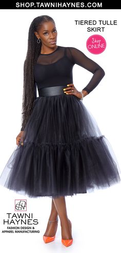 Turn heads in this skirt with layered tulle that gives it a full, flouncy look.Interested in additional options that aren't shown, or have questions? Please contact us at 972-754-5096 or email us at sales@tawnihaynes.com if you require further assistance! Voluminous Party Skirt With Layered Hem, Party Skirt With Layered Voluminous Hem, Party Skirt With Layered Hem And Voluminous Fit, Black Ruffled Tulle Petticoat, Dresses With Layered Hem And Voluminous Skirt, Black Dress With Ruffles In Crinoline, Fitted Dresses With Layered Hem Long Skirt, Full Skirt With Ruffles In Crinoline, Black Ruffled Dress In Crinoline