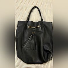 Black Gucci Purse With Matching Wallet- Both In Great Condition. Used Only Twice- Just Not My Style! Chic Gucci Bag With Removable Pouch, Chic Horsebit Shoulder Bag, Gucci Tote Bag With Branded Hardware, Chic Gucci Shoulder Bag For Shopping, Luxury Bags With Horsebit Detail For Shopping, Gucci Black Bag With Gold-tone Hardware, Gucci Bags With Branded Hardware For Daily Use, Chic Gucci Bag With Double Handle, Chic Gucci Bag With Horsebit Detail