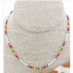 Colorful Seed Bead Choker Is Perfect For Any Outfit! 14" Long With 3" Extender Lobster Claw Closure Silvertone Seed Beads Lead & Cadmium Compliant Pink Shell Necklace, Diamond Drop Pendant, Jewelry Western, Seed Bead Choker, Jeweled Collar, Gold Tassel Necklace, Antler Necklace, Boho Style Earrings, Bead Crochet Rope