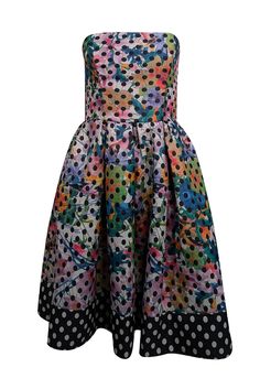 Current Boutique-Corey Lynn Calter - Blue, Black, & Multicolor Floral & Polka Dot Print Dress Sz 6 Dot Print Dress, Flirty Dresses, Derby Hats, Polka Dot Print, Black Polka Dot, Dot Print, Invisible Zipper, Special Event, Special Events