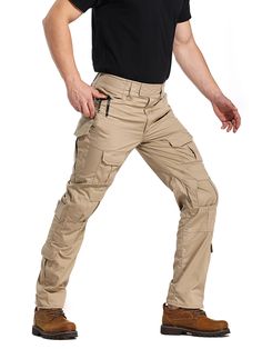 Khaki  Collar  Fabric   Embellished Non-Stretch,Slight Stretch  Men Outdoor Apparel Waterproof Hiking Pants, Mens Tactical Pants, Cargo Work Pants, Work Pants Women, Mens Work Pants, Travel Pants, Big Pockets, Tactical Pants, Outdoor Pants