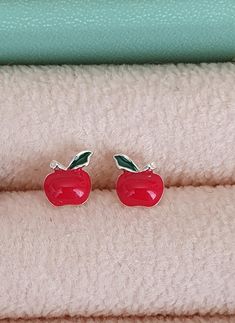 Mini earrings in 925 silver Apples Apple Earrings, Wrap Earrings, Mini Earrings, Cuff Earrings, Apples, Halloween Shopping, 925 Silver, Accessory Gift, Jewelry Earrings