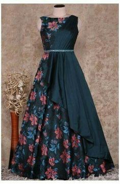 Silk Evening Gown, Gown Party Wear, Indian Party, Long Gown Dress, Salwar Kamiz, Dress Neck Designs, Indian Gowns Dresses, Kids Designer Dresses, Indian Gowns