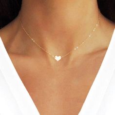 Dainty Heart Necklace. 14k Gold. 15” Length. Never Worn. Smoke-Free Home. Comes With Box. Gold Bridesmaid Necklace, Dainty Heart Necklace, Dainty Diamond Necklace, Gold Bridesmaids, Silver Diamond Necklace, Solid Gold Necklace, Length Necklace, Diamond Choker, Gold Diamond Necklace