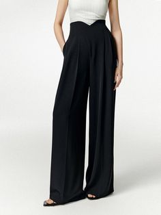 Wide Leg Dress Pants, Elegant Fall, Fit Pants, Black Bottoms, Business Outfits, Street Style Outfit, Style Elegant, Long Pants, Workout Pants