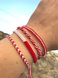 Set of 4 PCS, Turkey Flag Bracelet, Macrame Braided Bracelet, Red White Bracelet, Red Macrame Bracelet, Friendship Bracelet Set, Handmade Make yourself or your loved ones happy with this beautiful braided Red snd White bracelet. Color: Red and White Size: One size fits all. ( message me for custom size) :) Material: String This offer includes 4 bracelets, as shown in the pictures. Fineonejewelry Main Page https://www.etsy.com/shop/fineonejewelry ❤ Thanks for visiting and hope you enjoy shopping One Color Bracelet, Red And White Friendship Bracelet, White Braided Jewelry For Friendship, Red Macrame Bracelet Jewelry, Red Macrame Jewelry As Gift, White Braided Beaded Bracelets As Gift, Red Macrame Jewelry Gift, Casual Red Macrame Jewelry, White Macrame Bracelets For Friendship