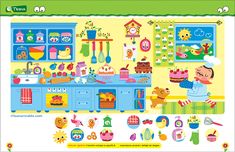 the children's play kitchen is full of toys and cooking utensils,