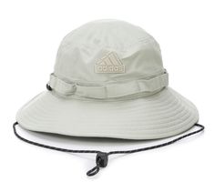 Look good and feel good all at once when you wear this Adidas boonie hat. A simple, clean design elevates your everyday look. Cotton feels extra comfortable. Adjust the chin strap for the perfect fit. A silicone Badge of Sport logo adds texture and depth. Moisture-wicking sweatband, Adjustable drawstring, Boonie bucket silhouette, Enamel eyelets | Adidas Men's Parkview Boonie in Putty Grey Adidas Adjustable Casual Bucket Hat, Adidas Casual Adjustable Bucket Hat, Durable Casual Bucket Hat With Curved Brim, Casual Durable Bucket Hat With Curved Brim, Casual Durable Bucket Hat, Sporty Bucket Hat With Curved Brim, Adjustable Sporty Bucket Hat For Outdoor Activities, Sporty Short Brim Bucket Hat For Outdoor, Boonie Hat