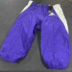 Adidas Team Issued Authentic Wvn A1 Purple & White Pe Football Pants $90 Size M Adidas White Sportswear Bottoms, White Adidas Sports Pants, Adidas White Streetwear Pants, Adidas White Bottoms With Elastic Waistband, Pants Adidas, Football Pants, Adidas Purple, Adidas Pants, M Pants