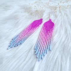 Barbie style earrings Bright pink seed bead earrings - Etsy Украина Trendy Hypoallergenic Beaded Earrings, Trendy Summer Chandelier Drop Earrings, Trendy Tassel Dangle Earrings Gift, Handmade Long Drop Chandelier Earrings, Trendy Single Earring For Festivals, Trendy Hypoallergenic Jewelry For Festivals, Pink Dangle Tassel Earrings For Gifts, Pink Trendy Dangle Chandelier Earrings, Adjustable Pink Dangle Earrings