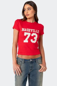 Nashville T Shirt – edikted Slim Fit Cargo Pants, Curve Jeans, Swimwear Dress, Jeans Kids, Kids Swimwear, Southern Charm, Slim Fit Pants, Low Iron, Country Chic