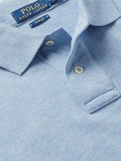 Light-blue Cotton-piqué, Designer Emblem, Side Slits, Ribbed Trims, Button Fastenings, 100% Cotton, Machine Wash Before Polo Ralph Lauren made the polo shirt a wardrobe staple in 1972, players of the sport favoured the style because of the way its short, turned-over collar stayed down during matches. This slim-fit version is the trimmest the brand offers. It's cut from soft light-blue cotton-piqué with navy embroidery and reinforced in all the right spots to prevent any stretching during wash c… Polo Ralph Lauren Jacket, Navy Embroidery, Ralph Lauren Jacket, Ralph Lauren Slim Fit, Collar Stays, Ralph Lauren Jeans, Ralph Lauren Collection, Pique Polo Shirt, Soft Light