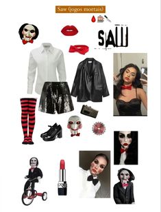 a collage of photos with makeup, clothes and accessories