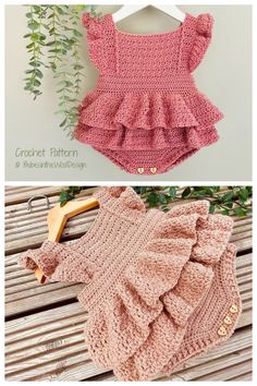 Crochet Patterns For Babies, Romper Crochet, Crochet Patterns For Baby, Crochet Newborn Outfits, Baby Born Kleidung, Vestidos Bebe Crochet, Crochet Patterns Baby Girl, Baby Romper Pattern