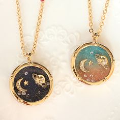 C_5bk)_5bag_h0wzq9h_t1ic2v3_large Alien Jewelry, Moon Rings, Planet Ring, Luna Lovegood, Moon And Stars, Pretty Jewellery, Cute Jewelry, Discount Code, Long Necklace