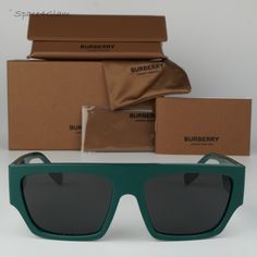 Brand New Burberry Be4397u Micah 407187 Green Dark Grey Unisex Sunglasses Be 4397u Same/Next Day Free Shipping! No Offers Accepted. Final Price! Don't Miss Out, Shop Now! 100% Authentic & Brand New! Brand: Burberry Model Number: Be4397u Micah / Be 4397u Color Code: 407187 Gender: Unisex Frame Shape: Square Frame Color: Green Frame Material: Injected Plastic Frame Type: Full Rim Lens Color: Dark Grey Lens Material: Polyamide Bio 100% Uv Protection Size: 58x17x145 Made In Italy Full Retail Burberr Luxury Green Sunglasses With Square Frame, Luxury Green Wayfarer Sunglasses, Designer Green Sunglasses With Gradient Lenses, Burberry Models, Burberry Sunglasses, Burberry Accessories, Green Frame, Men Eyeglasses, Gunmetal Grey