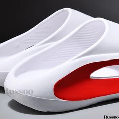 Russoo - Mens 2023 Spring and Summer Fashion Slides: Premium Casual Thick-Sole Slippers with Non-Slip Design, Ideal for Indoor, Outdoor, Beach, and Shower Use Slippers White, Cloud Slides, Soft Sole Slippers, Slides Slippers, Slide Slippers, Outdoor Sandals, Indoor Fun, Bridesmaid Style, Beauty Equipment