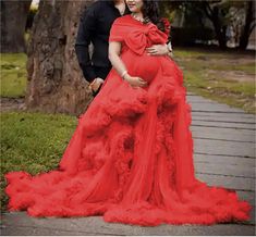 Long Pregnancy Photoshoot  Woman Photography Pregnant Clothing Tulle Ruffle Maternity Lace Robe Pregnant Clothing, Photography Pregnant, Photo Shoot Dress, Photoshoot Dress, Long Sleeve Knit Dress, Pregnancy Outfits, Photography Women, Pregnancy Photoshoot, Maternity Photography